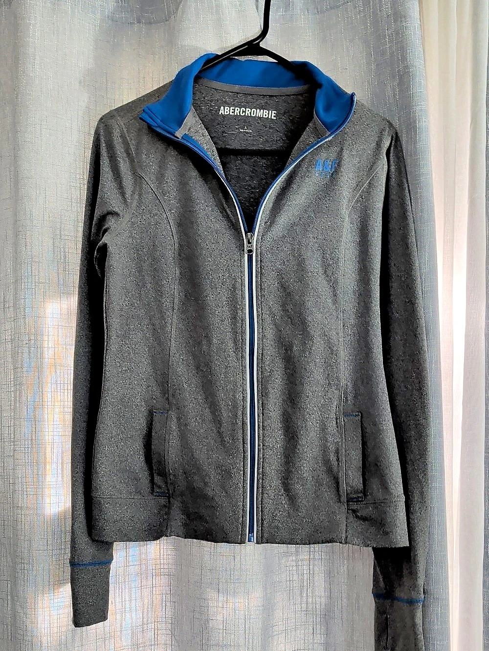 Abercrombie Gray Blue Full-Zip Jacket Size Large Like New